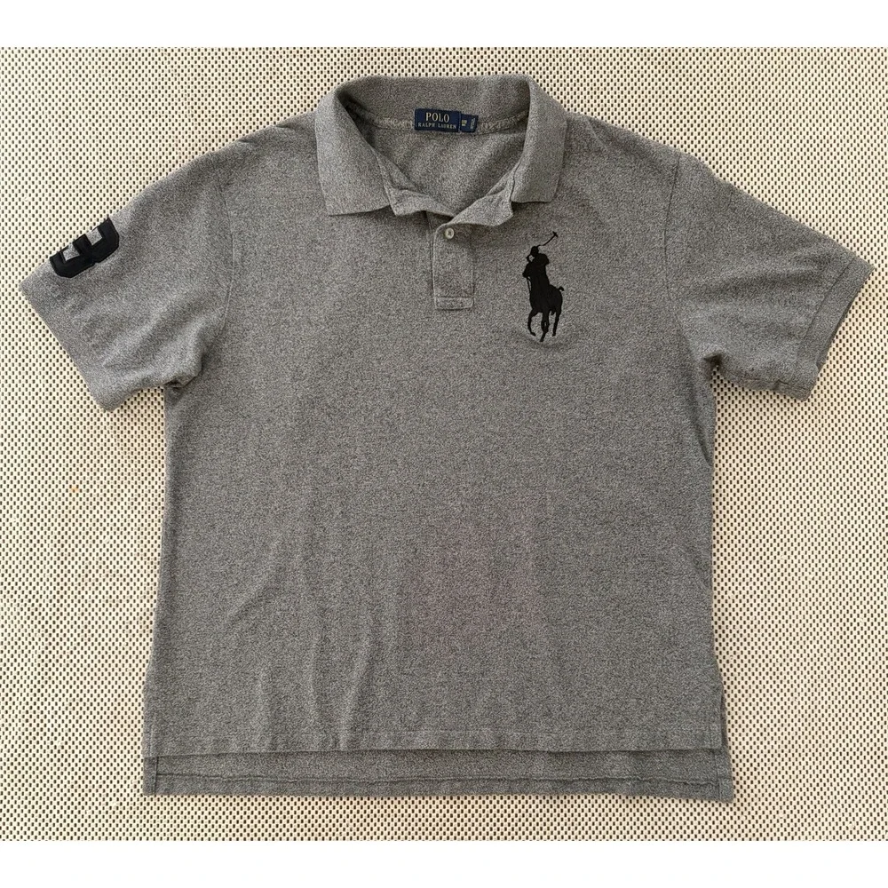 Mens Polo Ralph Lauren Big Pony Cotton Knit SS Shirt Size 1XB Big Grey Preppy